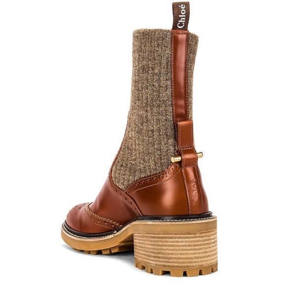 NWT Chloe Franne Ankle Boots in Classic Tobacco - size 36 - Picture 3 of 5